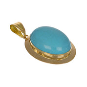 Ciondolo - 18 carati Oro giallo Turchese