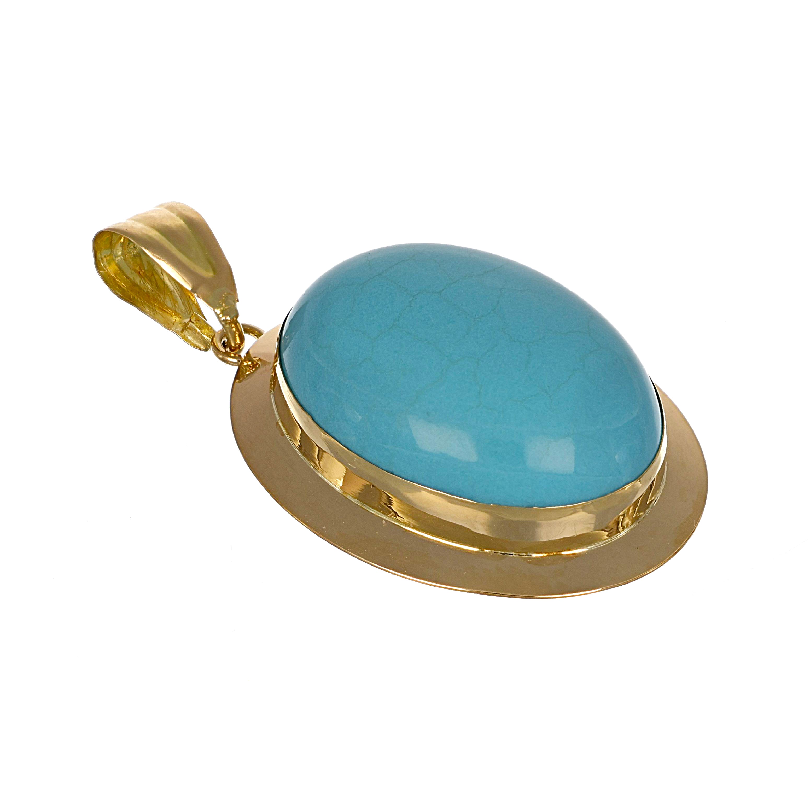 Ciondolo - 18 carati Oro giallo Turchese