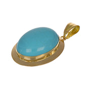 Ciondolo - 18 carati Oro giallo Turchese