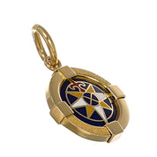 Ciondolo in Oro giallo 18 carati con superficie smaltata