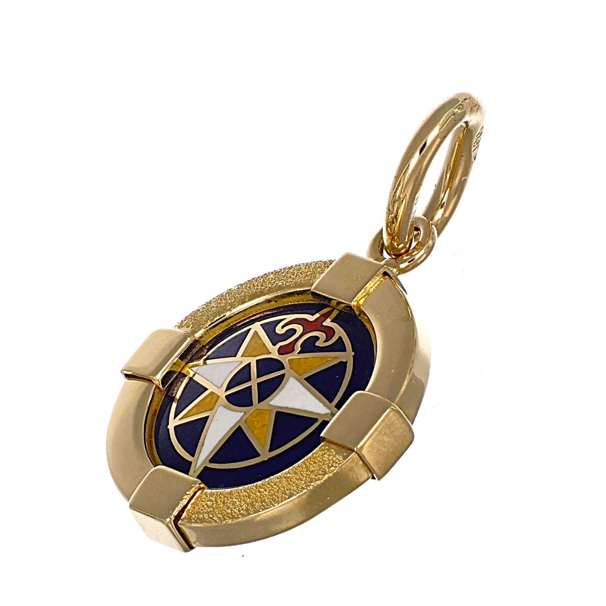 Ciondolo in Oro giallo 18 carati con superficie smaltata