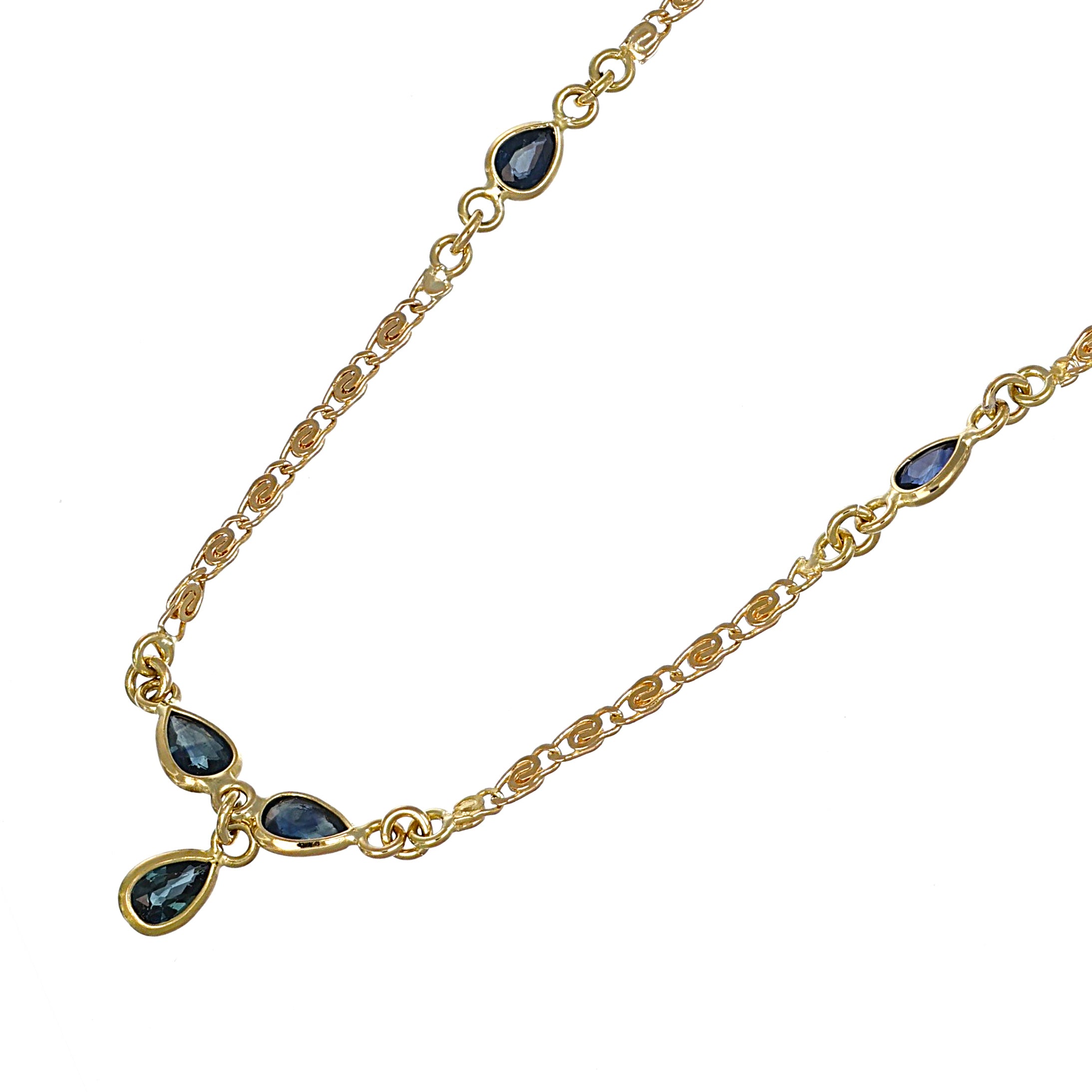 Collana - 18 carati Oro giallo - 0.85ct. tw. Zaffiro