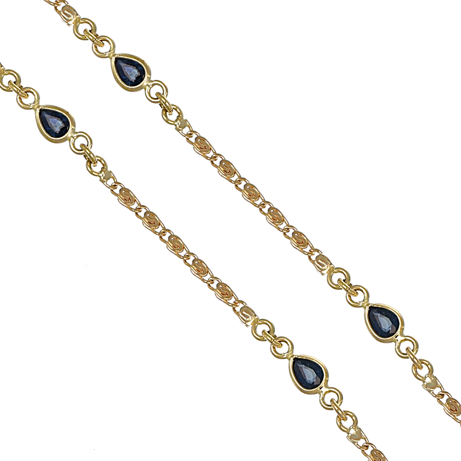 Collana - 18 carati Oro giallo - 0.85ct. tw. Zaffiro