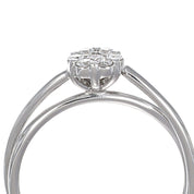 Anello - 18 carati Oro bianco - 0.19ct. tw. Diamante (Naturale)