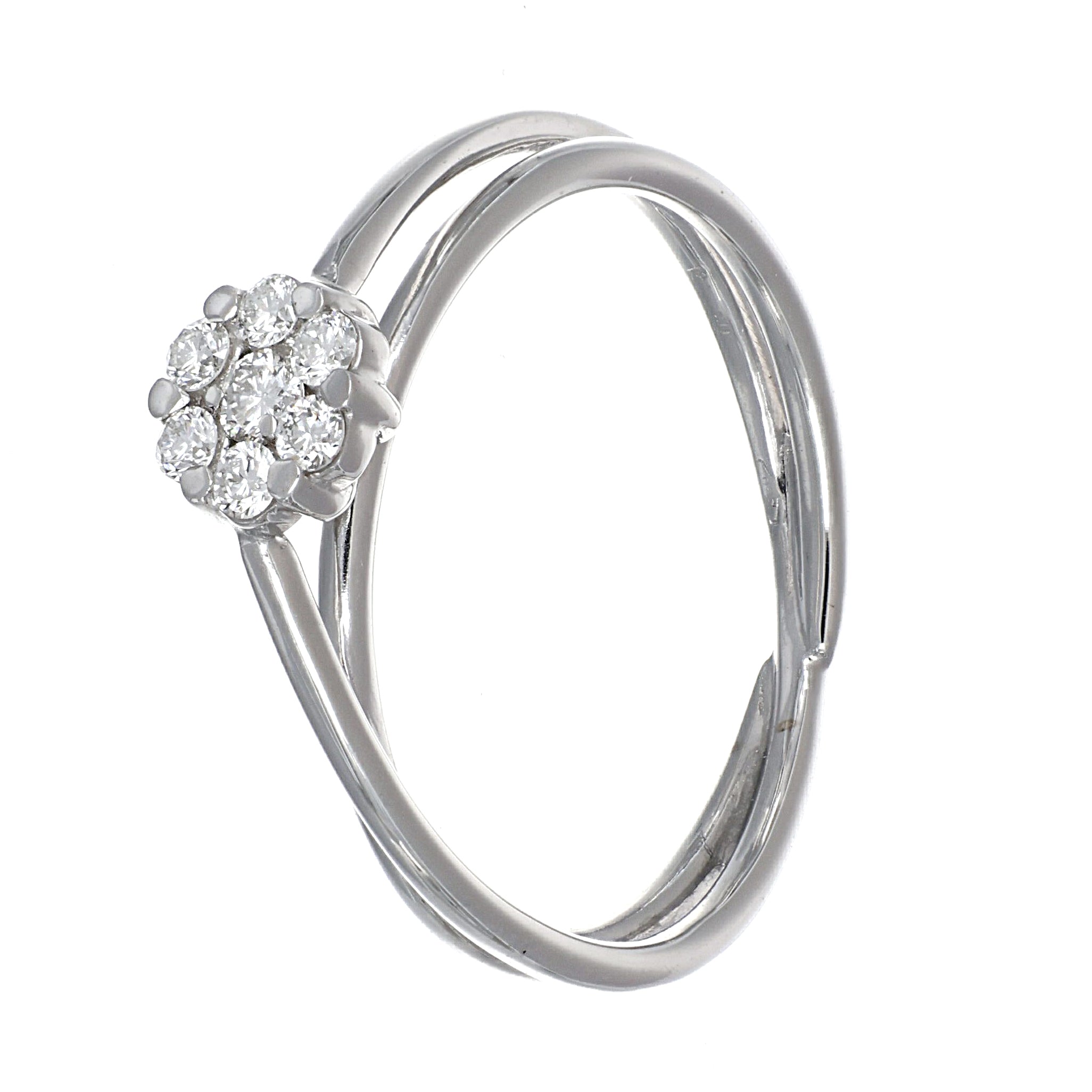 Anello - 18 carati Oro bianco - 0.19ct. tw. Diamante (Naturale)