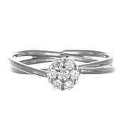 Anello - 18 carati Oro bianco - 0.19ct. tw. Diamante (Naturale)