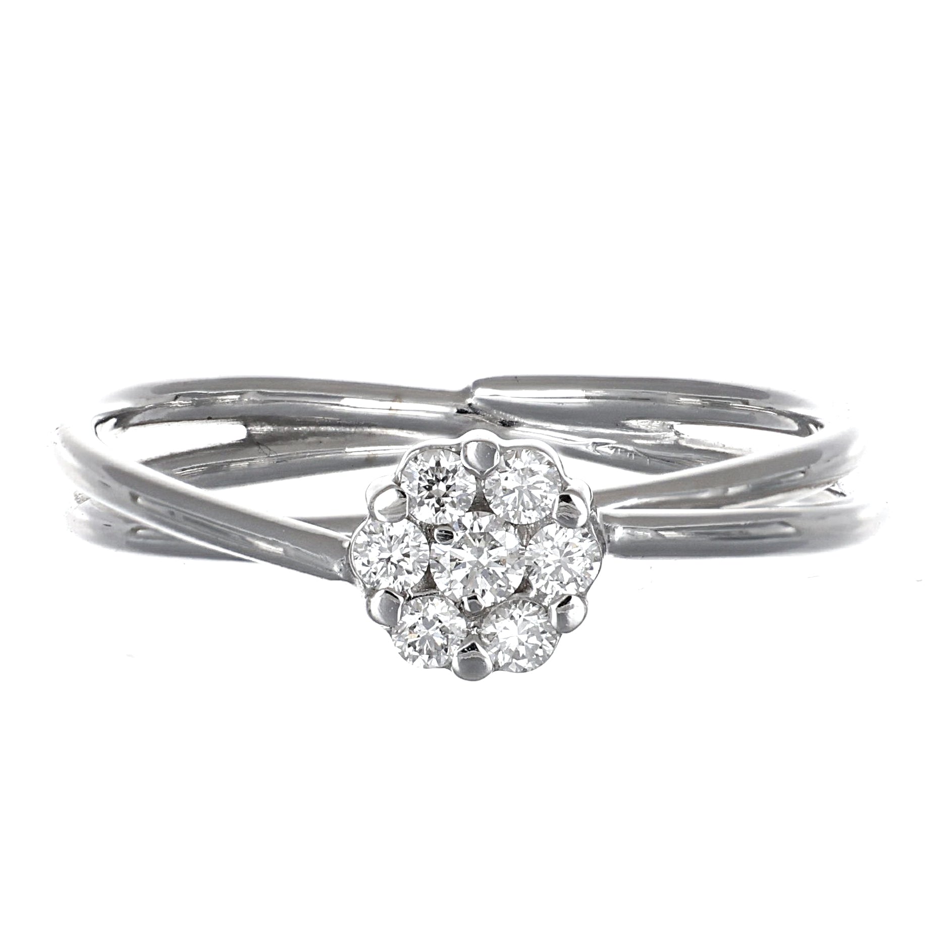 Anello - 18 carati Oro bianco - 0.19ct. tw. Diamante (Naturale)