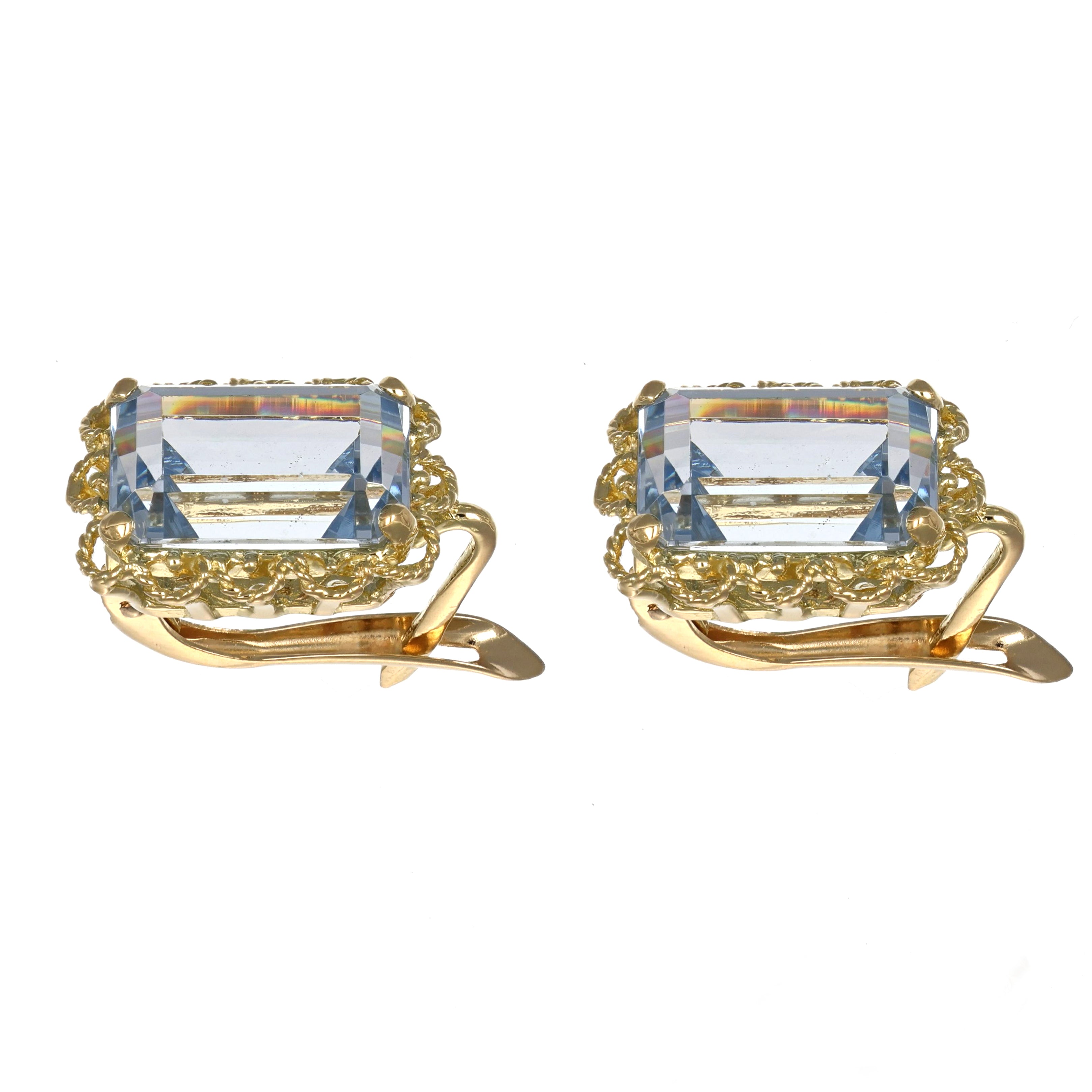 Orecchini - 18 carati Oro giallo - 7.40ct. tw. Acquamarina