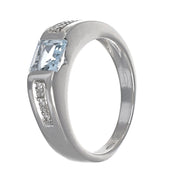 Anello - 18 carati Oro bianco - 0.56ct. tw. Acquamarina - Diamante