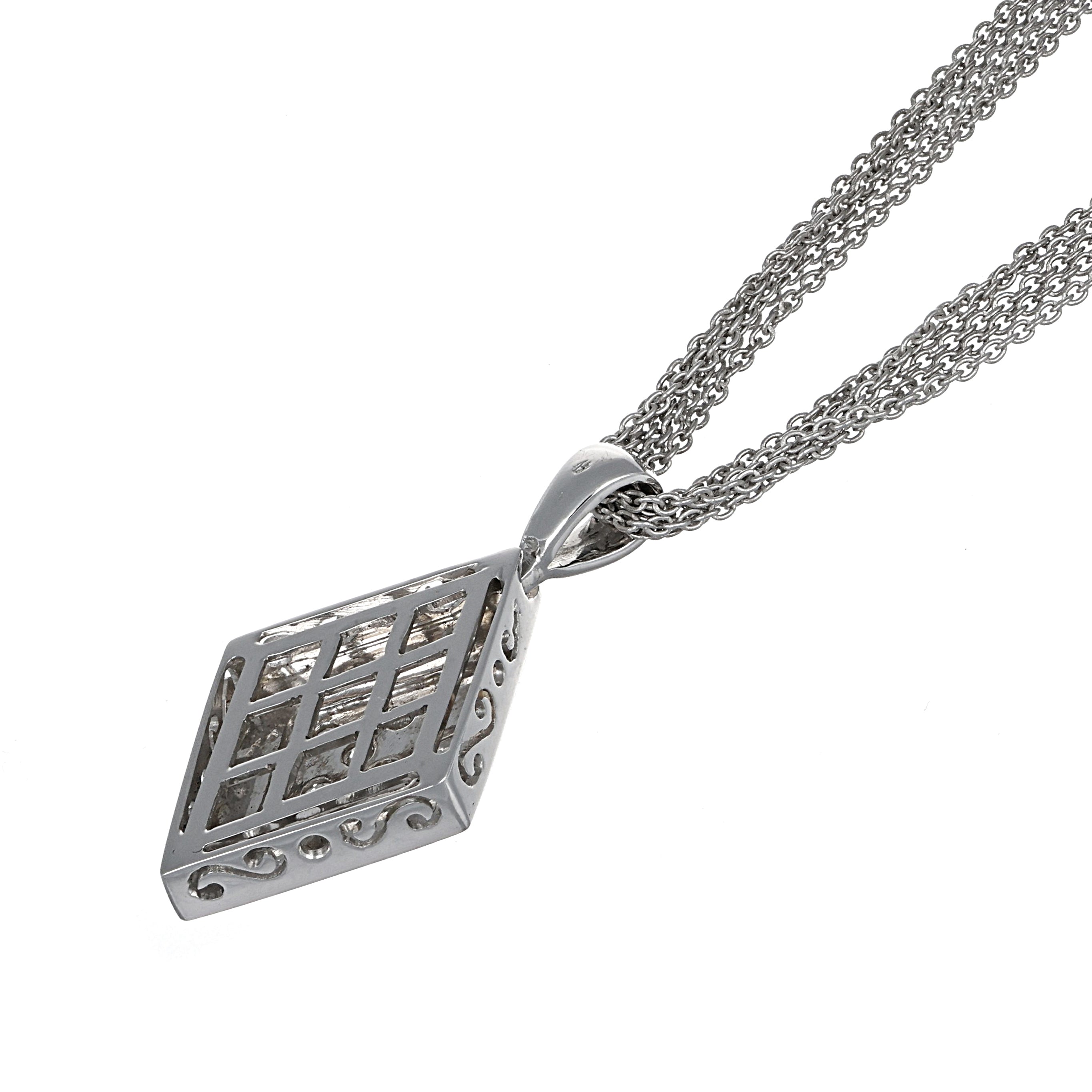 Collana con ciondolo - 18 carati Oro bianco - 0.30ct. tw. Diamante (Naturale)