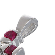 Ciondolo - 18 carati Oro bianco - 0.27ct. tw. Rubino - Diamante