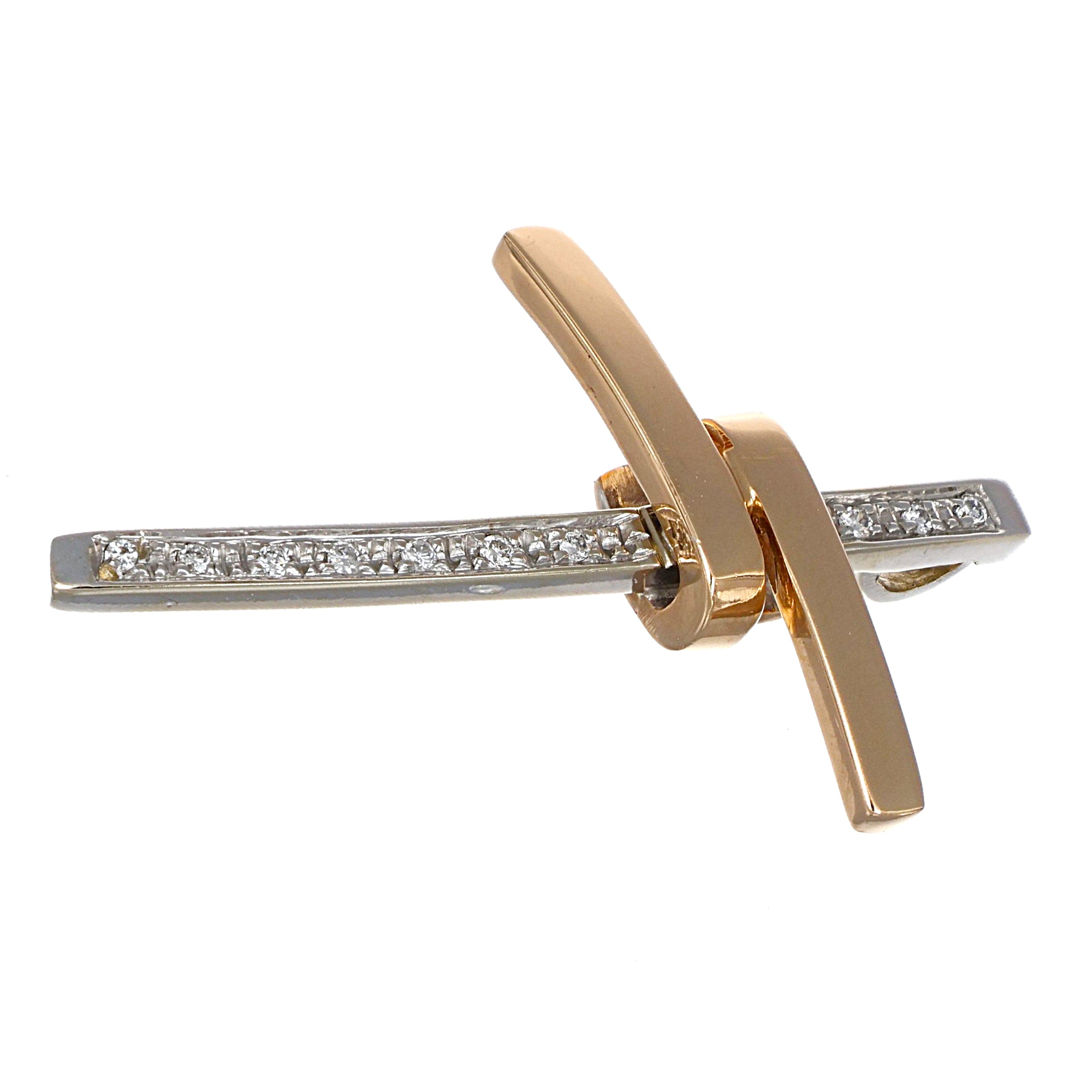 Ciondolo - 18 carati Oro bianco, Oro giallo - 0.05ct. tw. Diamante (Naturale)