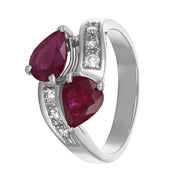 Anello - 18 carati Oro giallo - 2.40ct. tw. Rubino - Diamante