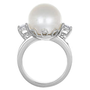 Anello - 18 carati Oro bianco - 0.40ct. tw. Diamante (Naturale) - Perla