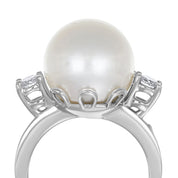 Anello - 18 carati Oro bianco - 0.40ct. tw. Diamante (Naturale) - Perla