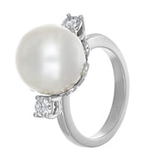 Anello - 18 carati Oro bianco - 0.40ct. tw. Diamante (Naturale) - Perla