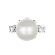 Anello - 18 carati Oro bianco - 0.40ct. tw. Diamante (Naturale) - Perla