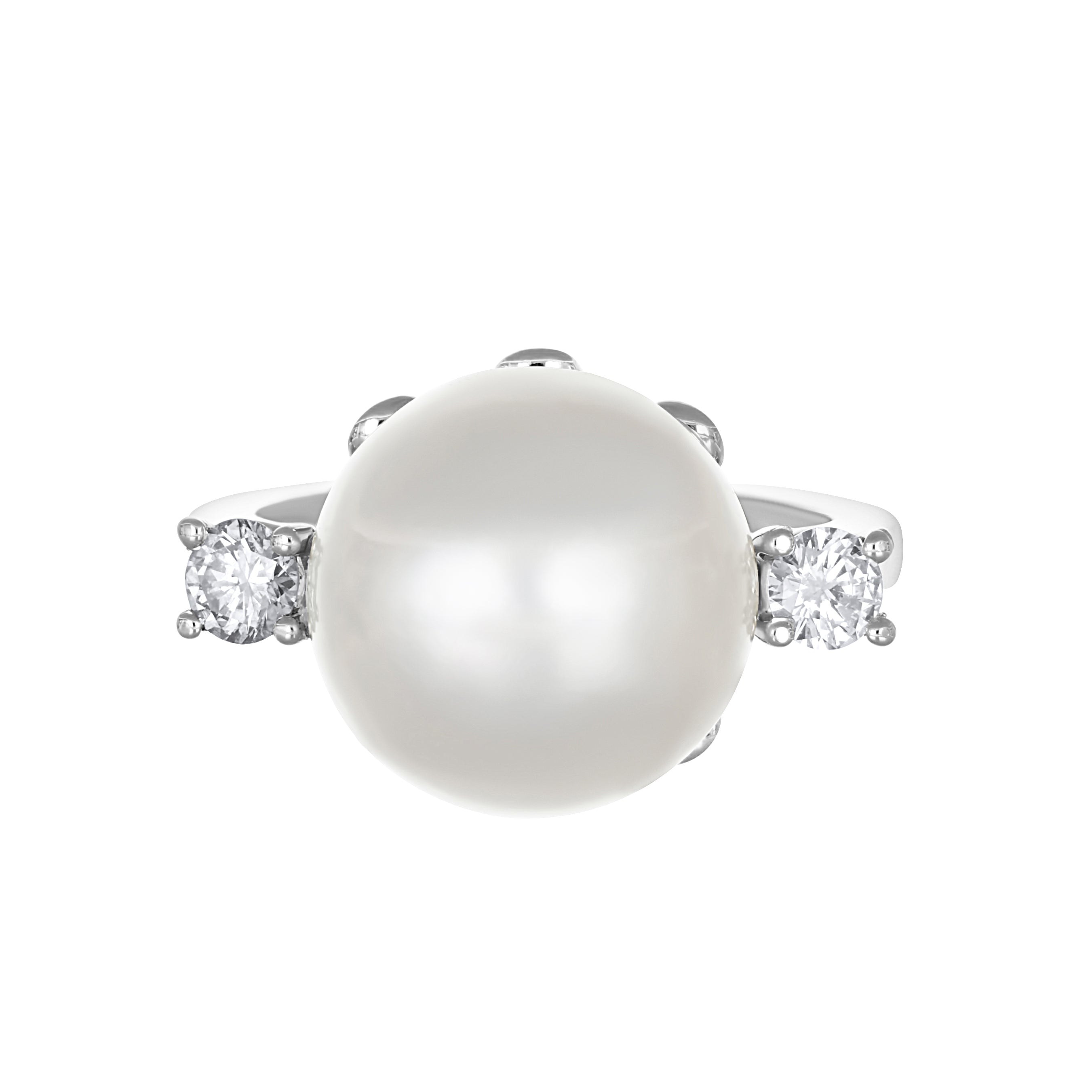 Anello - 18 carati Oro bianco - 0.40ct. tw. Diamante (Naturale) - Perla