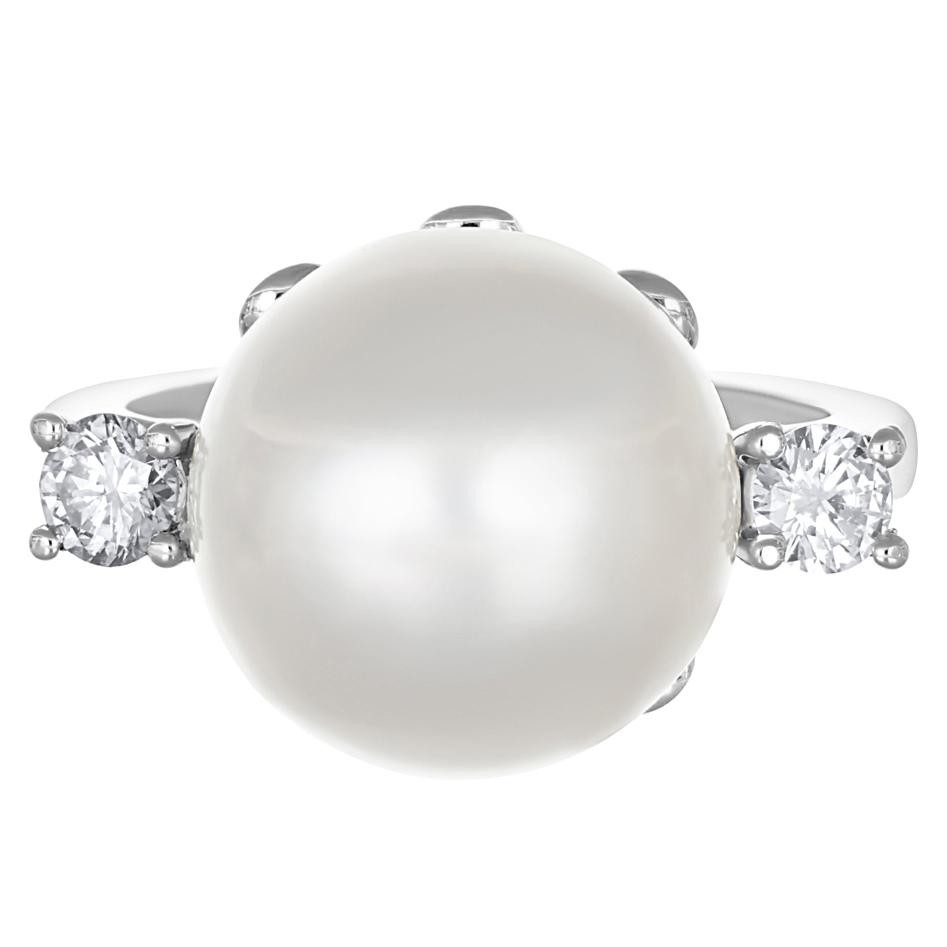 Anello - 18 carati Oro bianco - 0.40ct. tw. Diamante (Naturale) - Perla