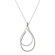 Collana con ciondolo - 18 carati Oro bianco - 1.22ct. tw. Diamante (Naturale)