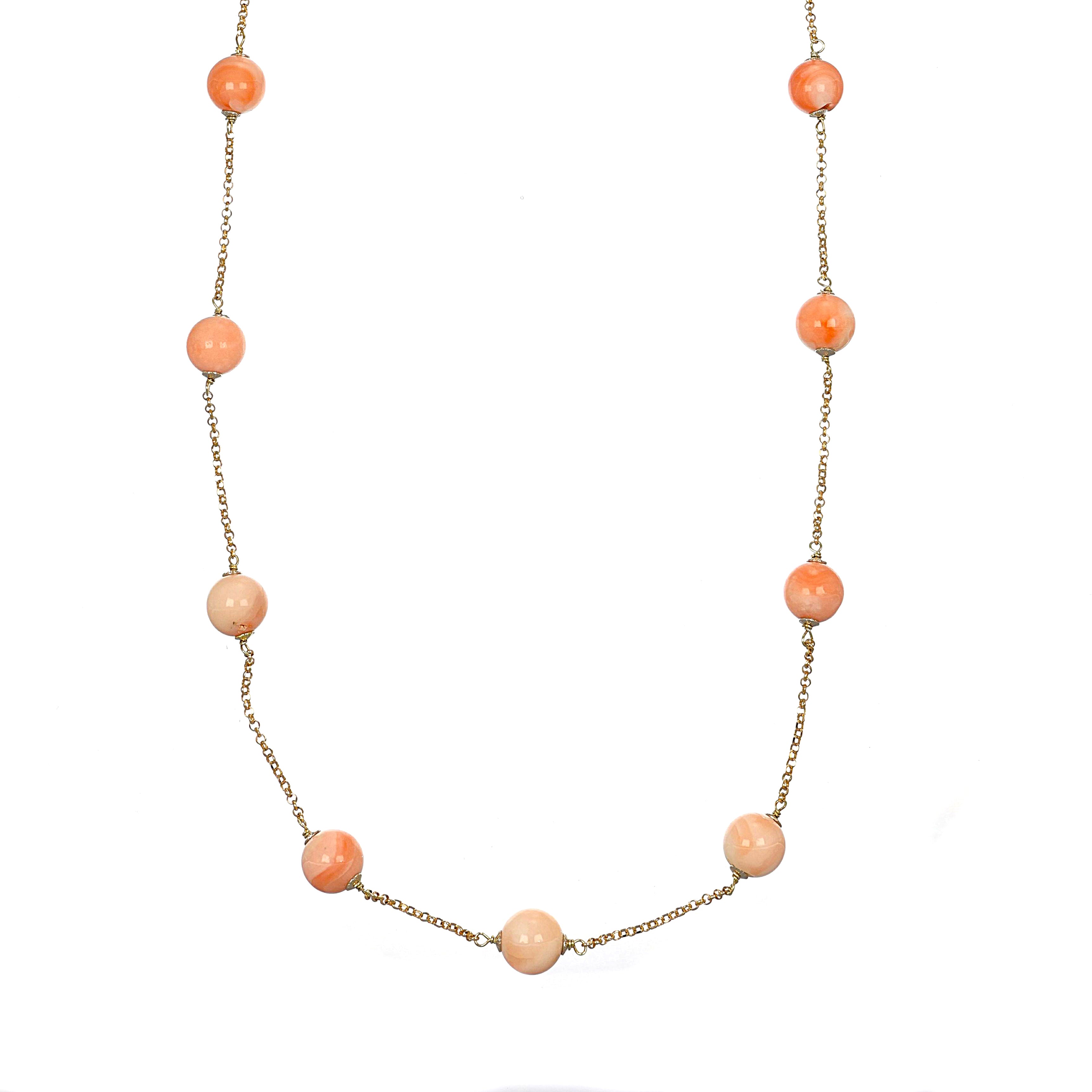Collana - 18 carati Oro giallo - Corallo
