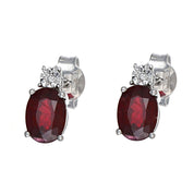 Orecchini - 18 carati Oro bianco - 1.62ct. tw. Rubino - Diamante