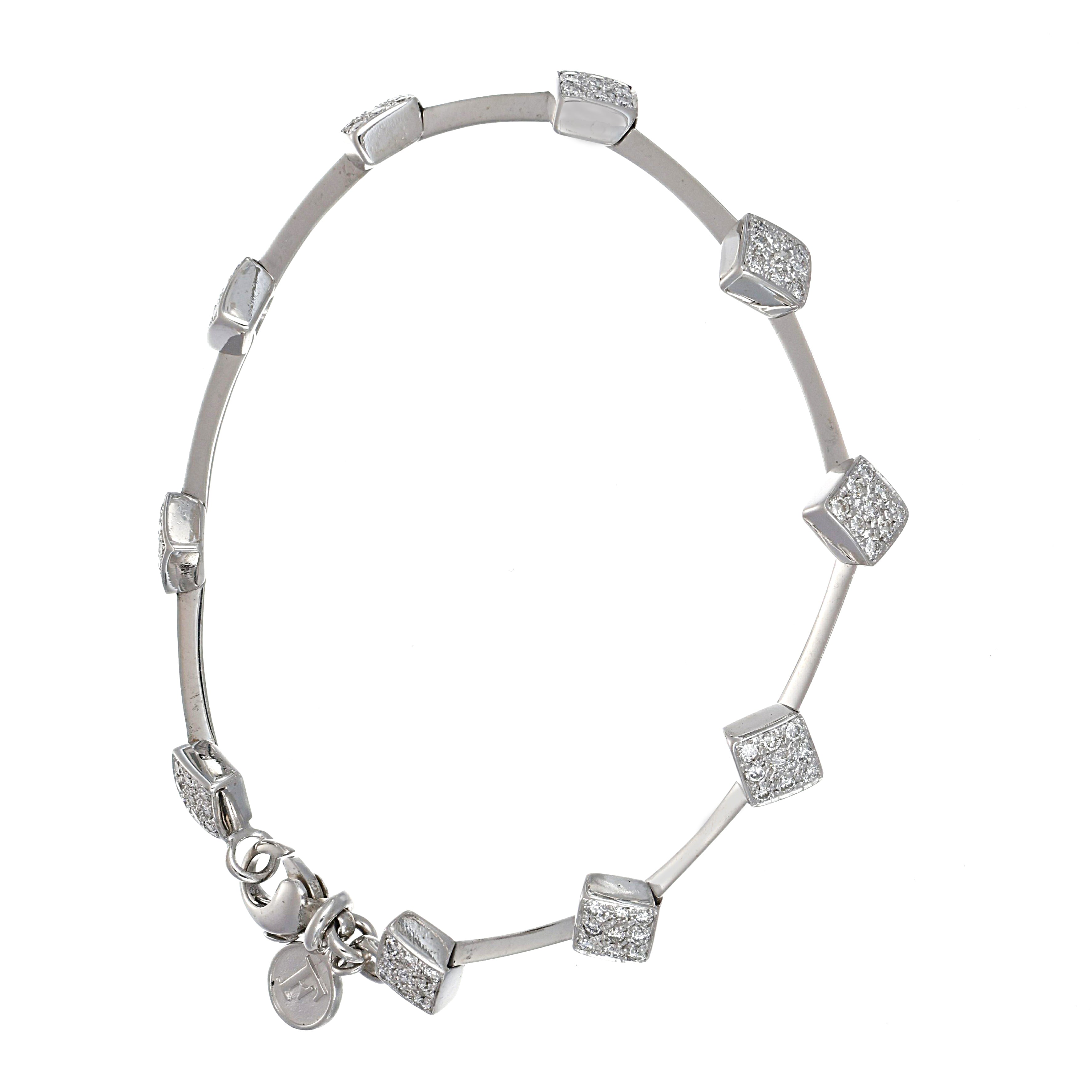 Bracciale - 18 carati Oro bianco - 0.90ct. tw. Diamante (Naturale)