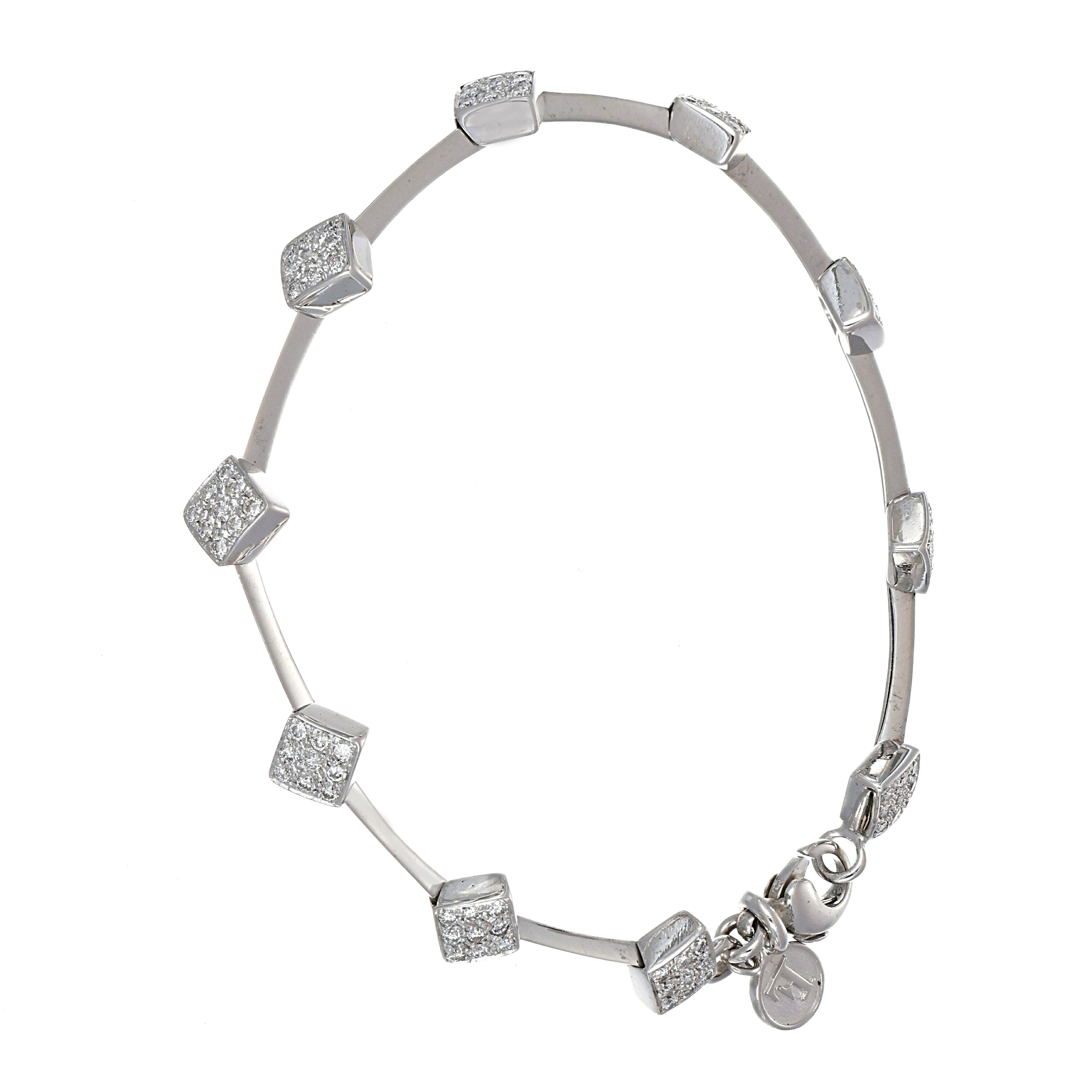 Bracciale - 18 carati Oro bianco - 0.90ct. tw. Diamante (Naturale)