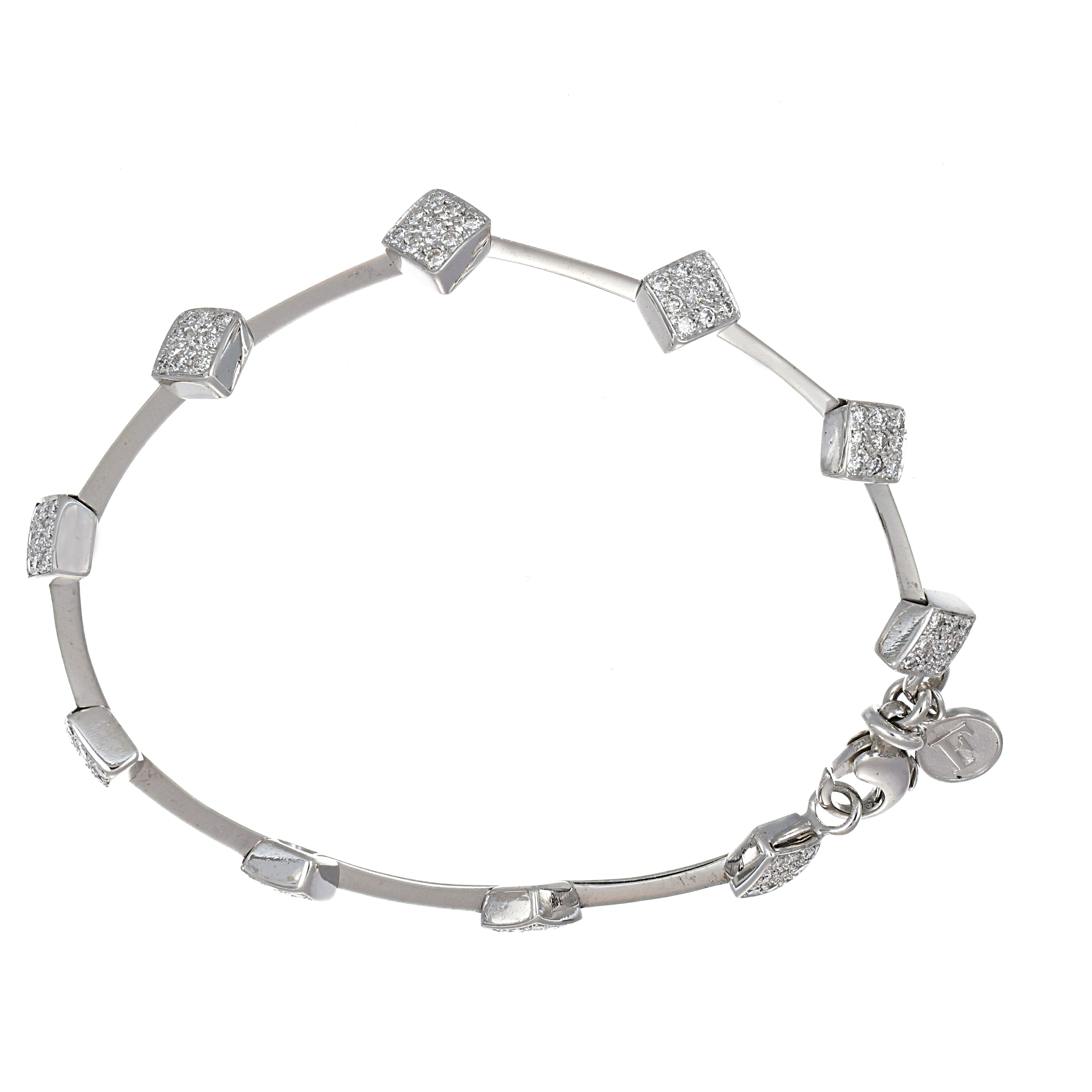 Bracciale - 18 carati Oro bianco - 0.90ct. tw. Diamante (Naturale)