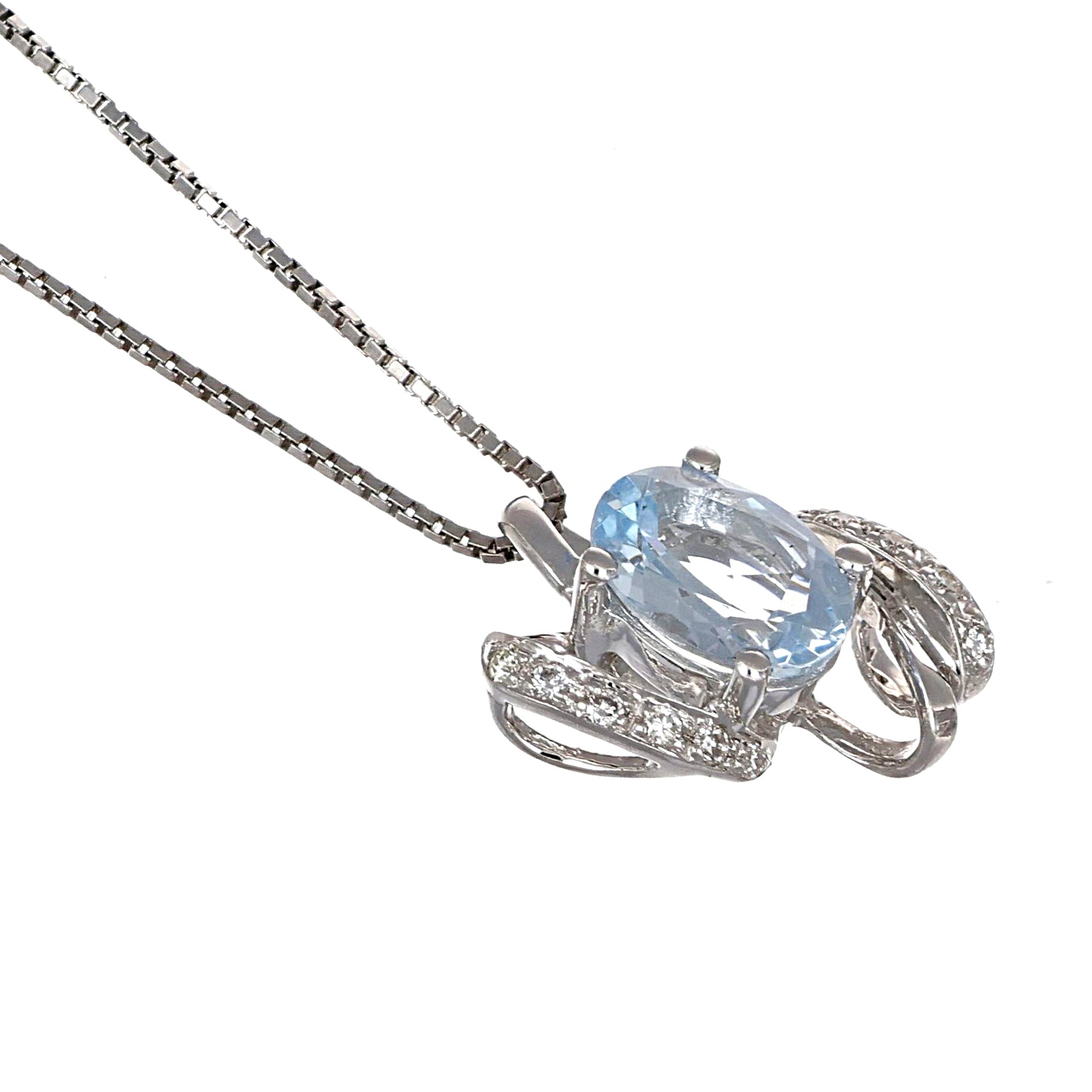 Parure - 18 carati Oro bianco - 1.75ct. tw. Acquamarina - Diamante