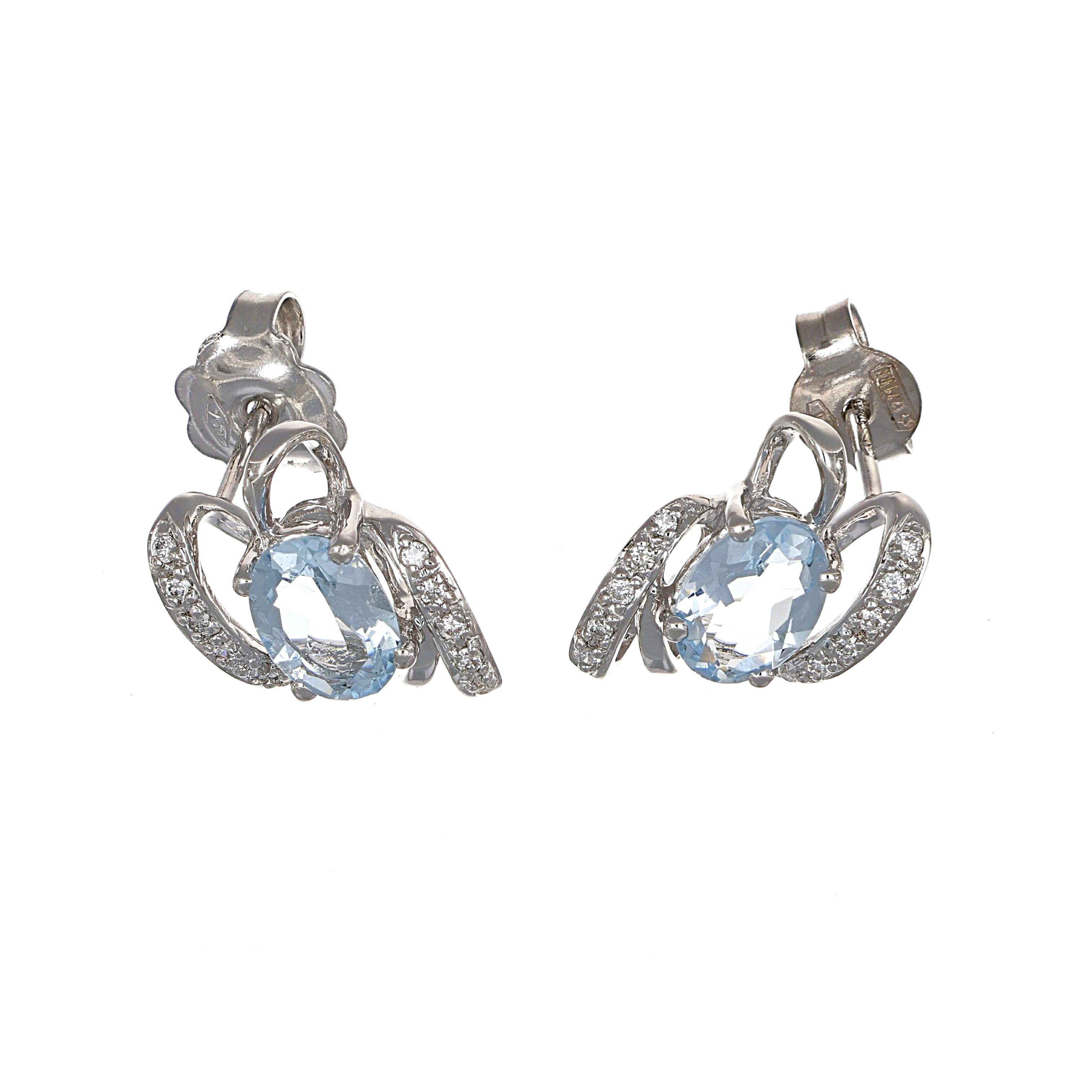 Parure - 18 carati Oro bianco - 1.75ct. tw. Acquamarina - Diamante