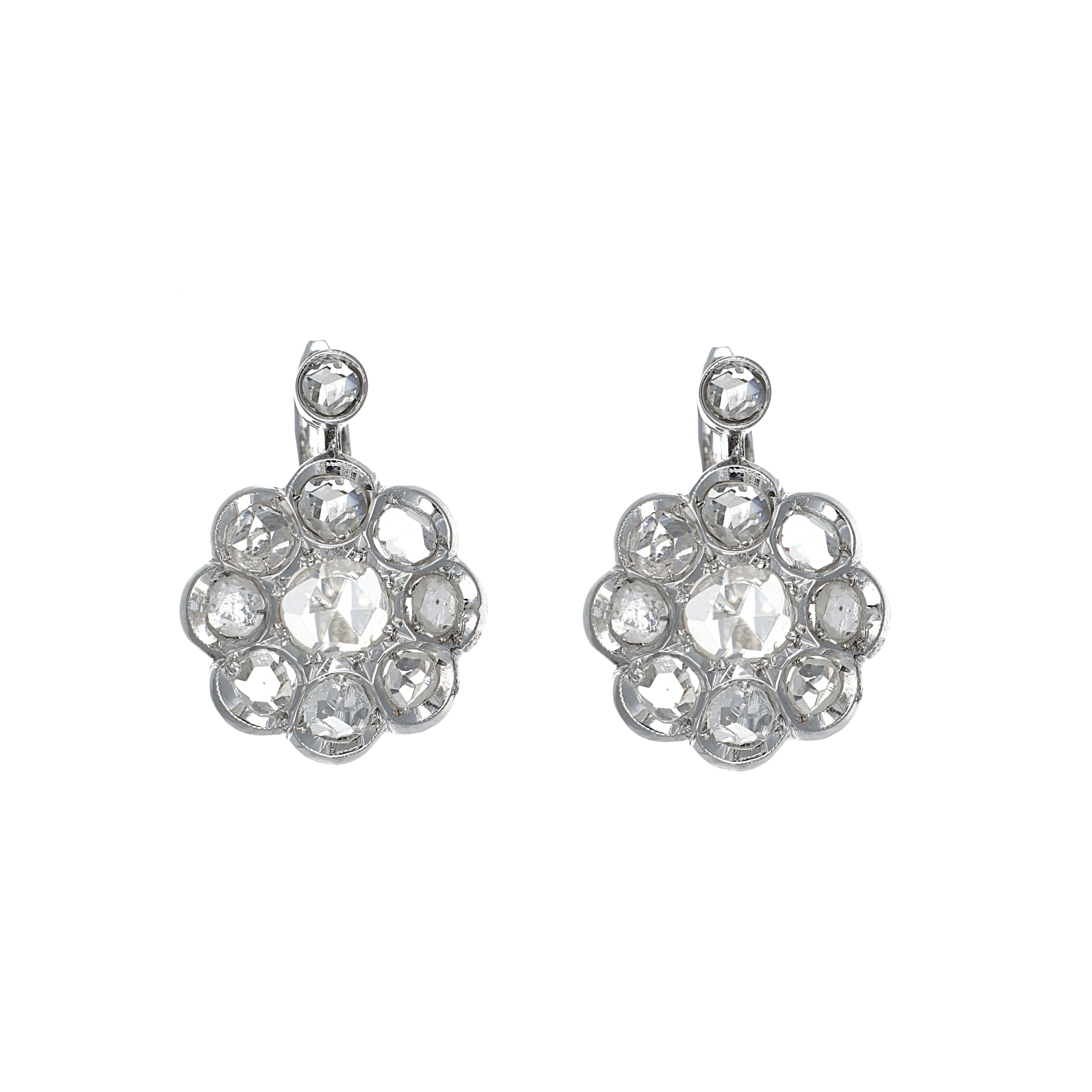 Orecchini - 18 carati Oro bianco - 2.20ct. tw. Diamante (Naturale)