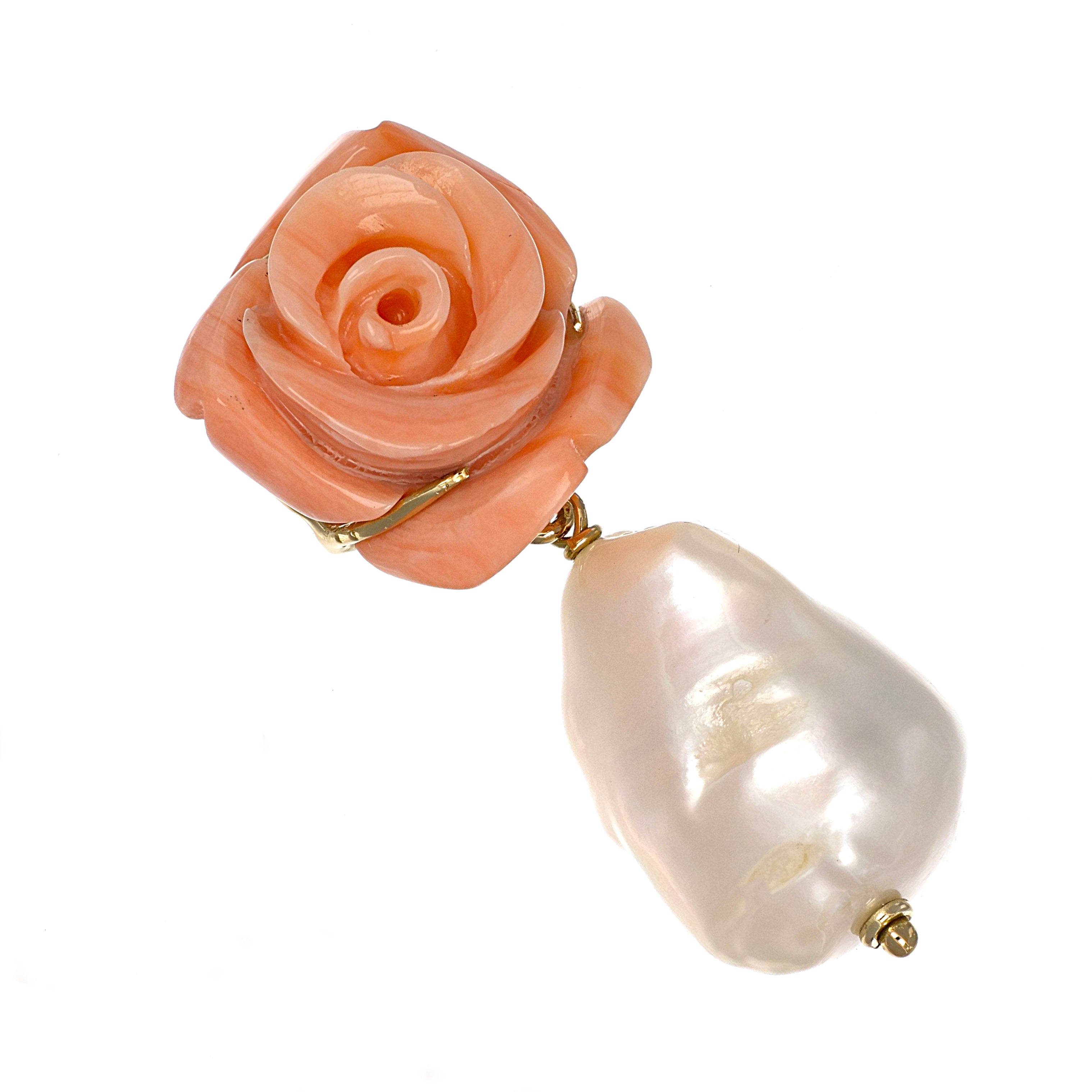 Orecchini - 18 carati Oro giallo - Corallo