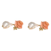 Orecchini - 18 carati Oro giallo - Corallo