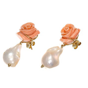 Orecchini - 18 carati Oro giallo - Corallo