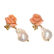 Orecchini - 18 carati Oro giallo - Corallo