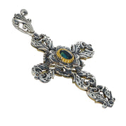 Ciondolo in Oro giallo 14 carati e Argento 800 -Zaffiro