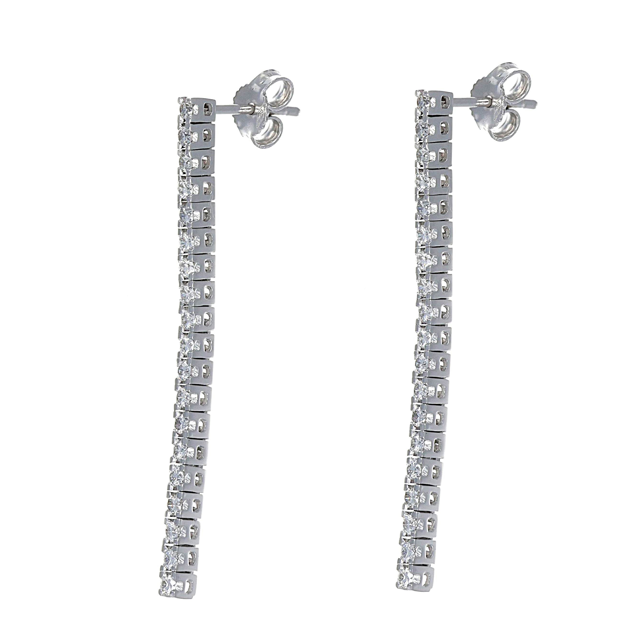 Orecchini - 18 carati Oro bianco - 0.95ct. tw. Diamante (Naturale)