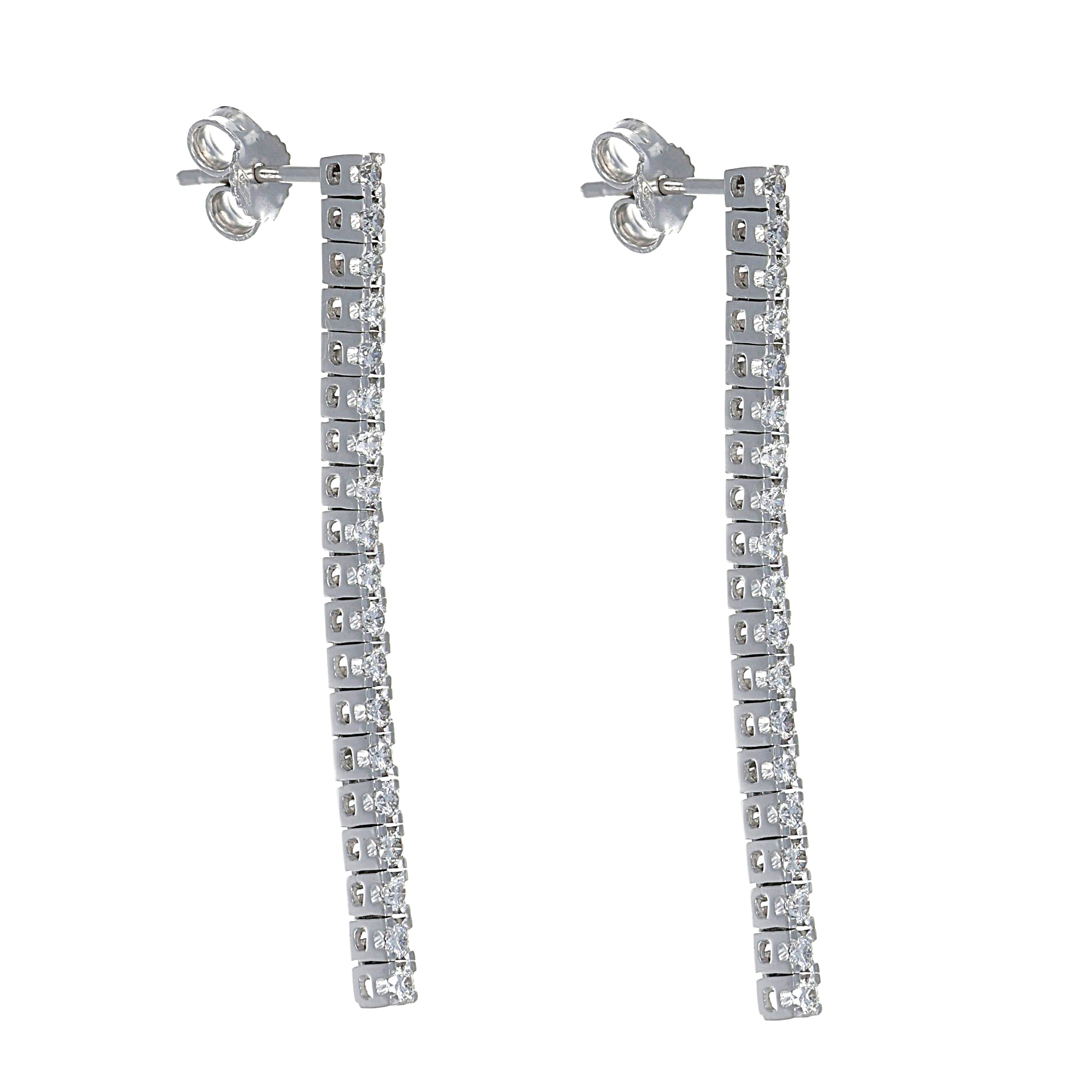 Orecchini - 18 carati Oro bianco - 0.95ct. tw. Diamante (Naturale)