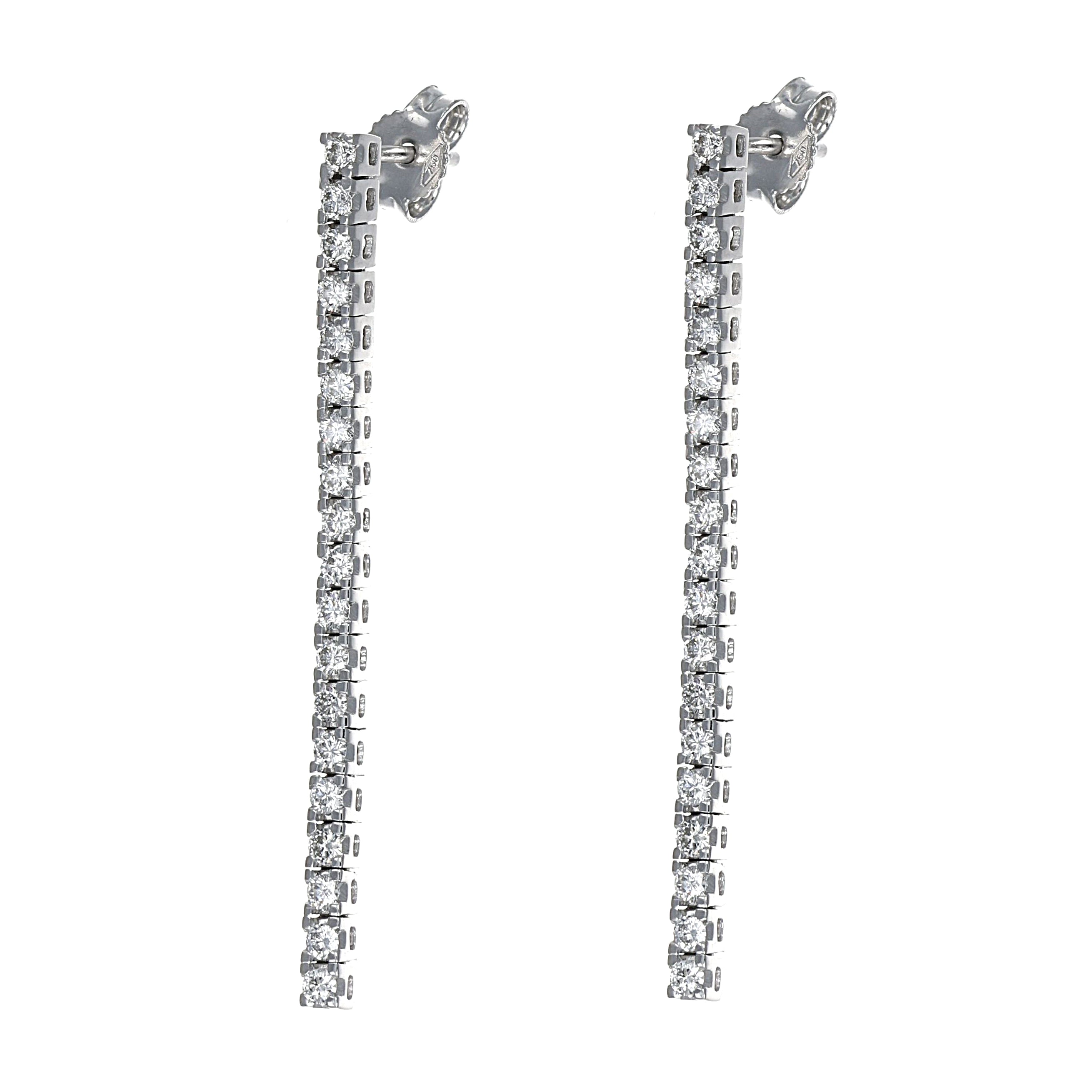 Orecchini - 18 carati Oro bianco - 0.95ct. tw. Diamante (Naturale)