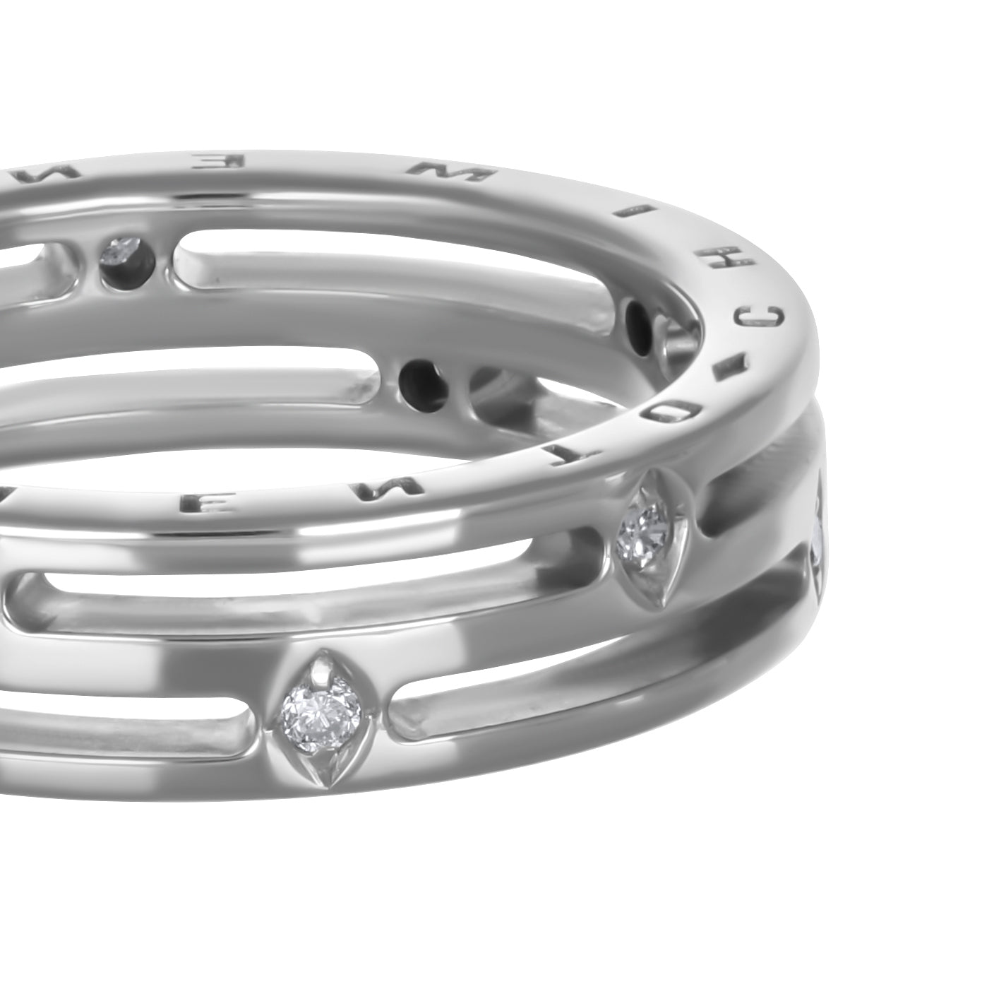 Anello - 18 carati Oro bianco - 0.10ct. tw. Diamante (Naturale)