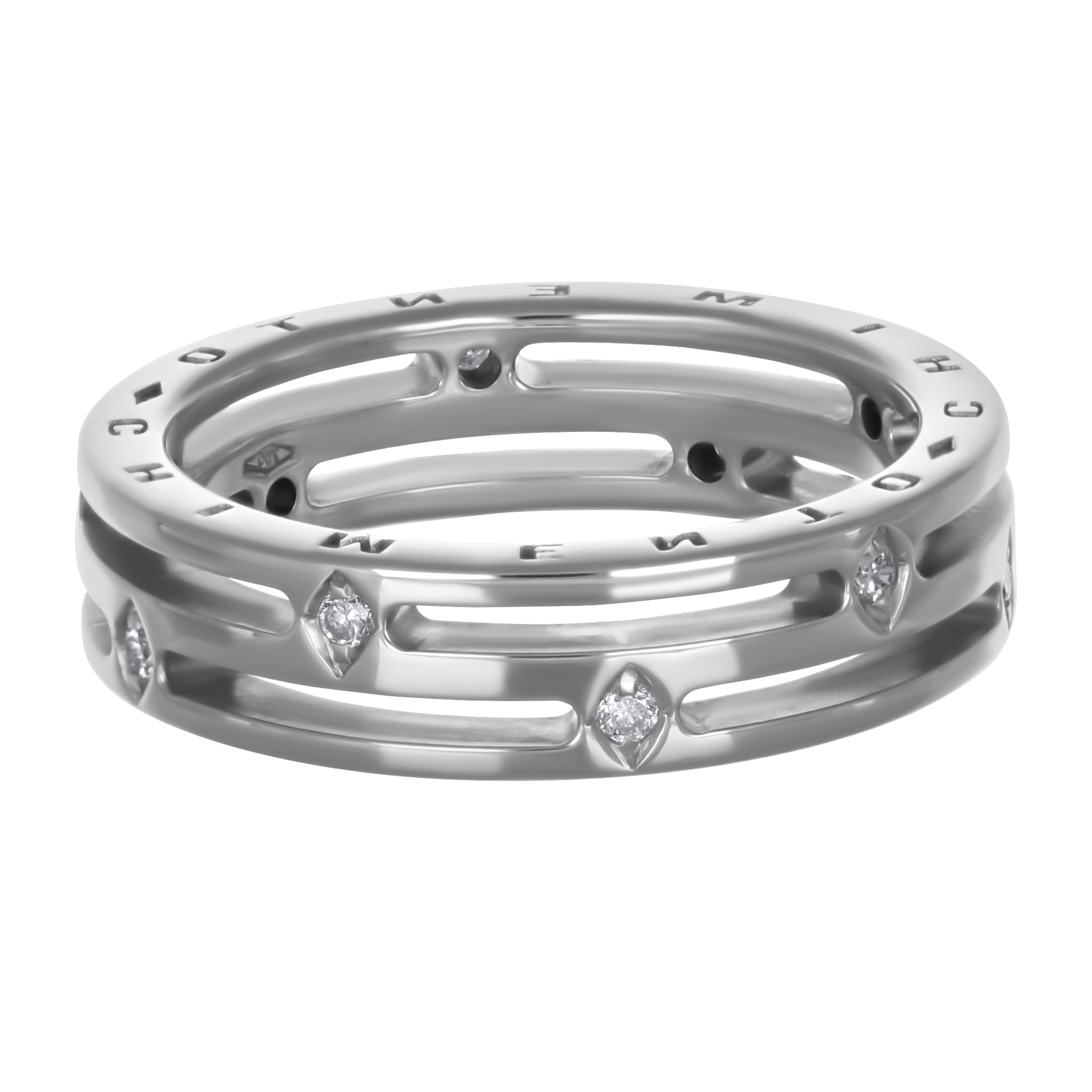 Anello - 18 carati Oro bianco - 0.10ct. tw. Diamante (Naturale)