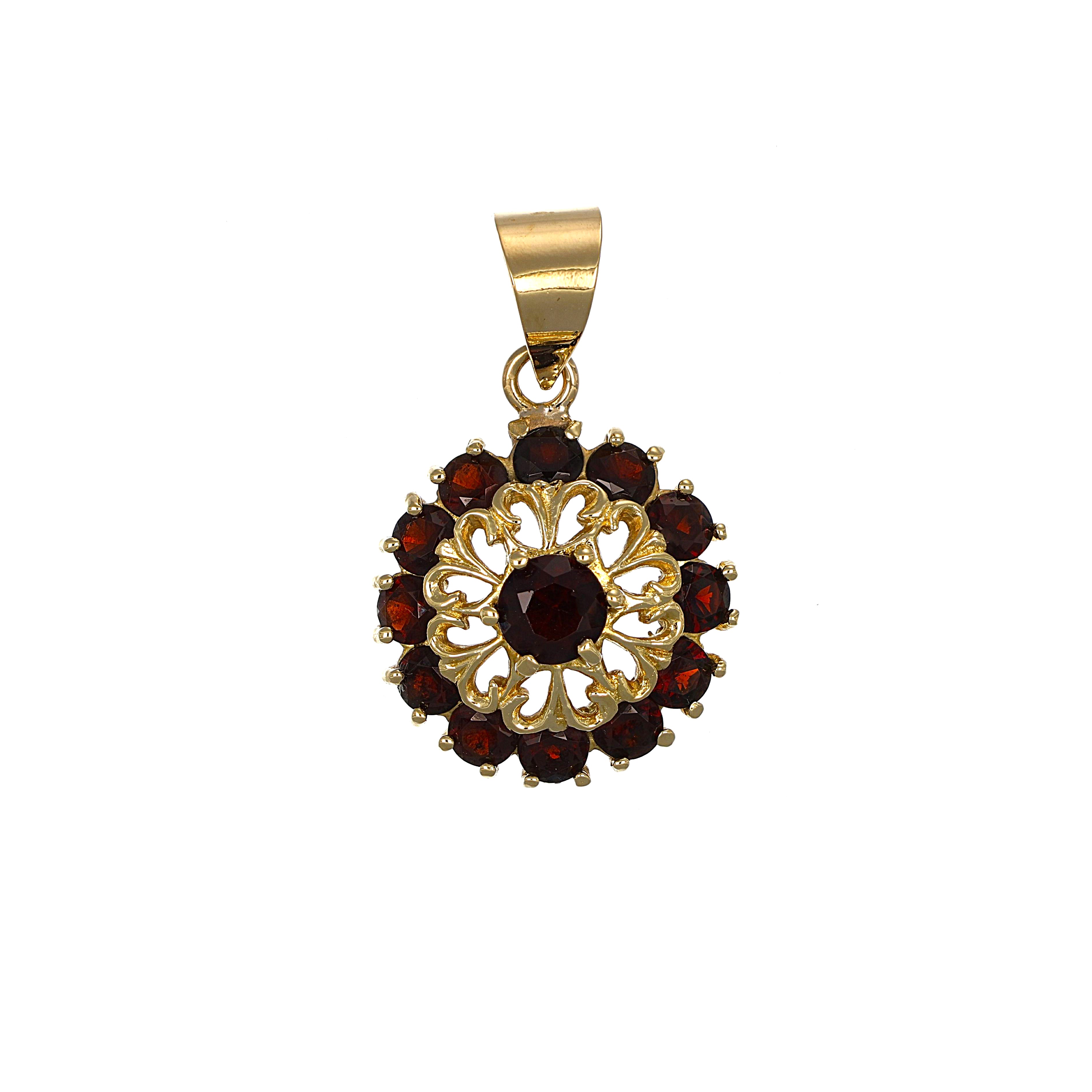 Ciondolo - 18 carati Oro giallo - 1.70ct. tw. Granato