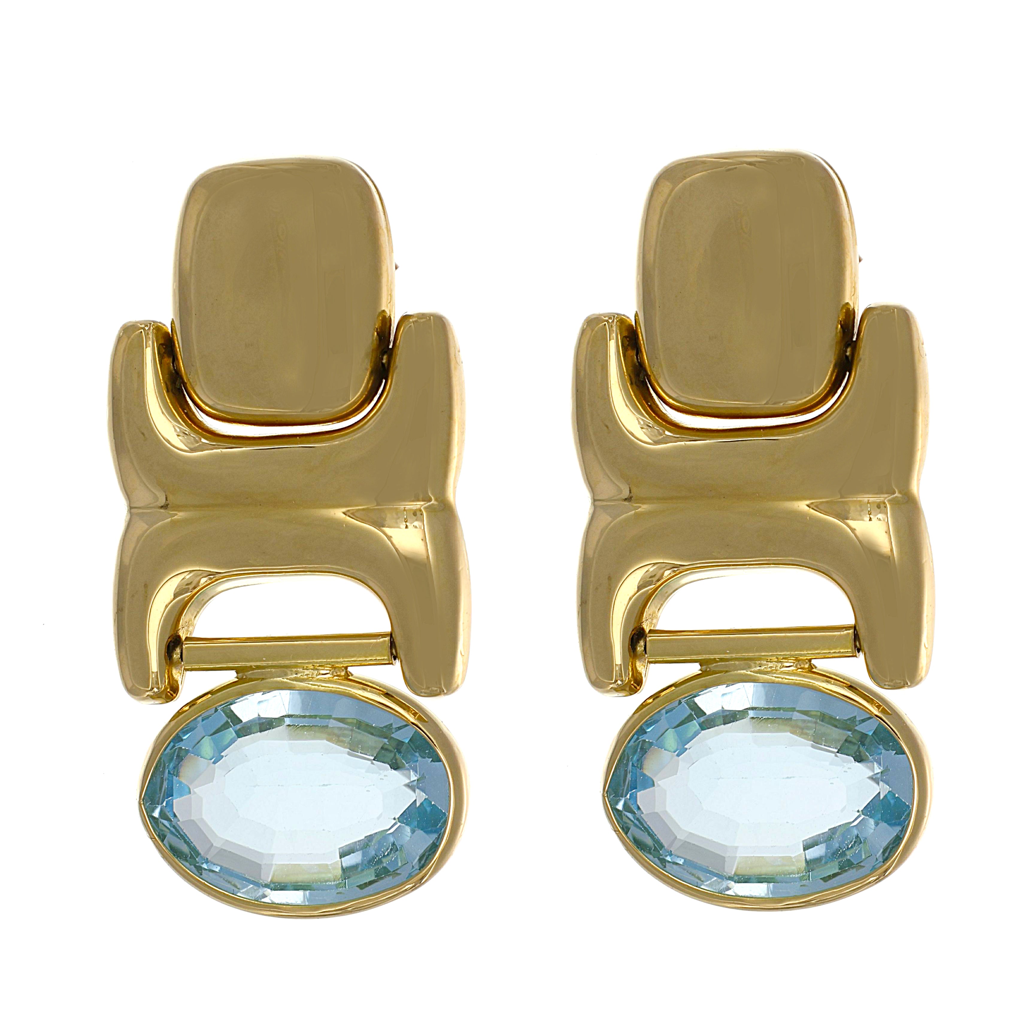 Orecchini - 18 carati Oro giallo - 16.00ct. tw. Topazio