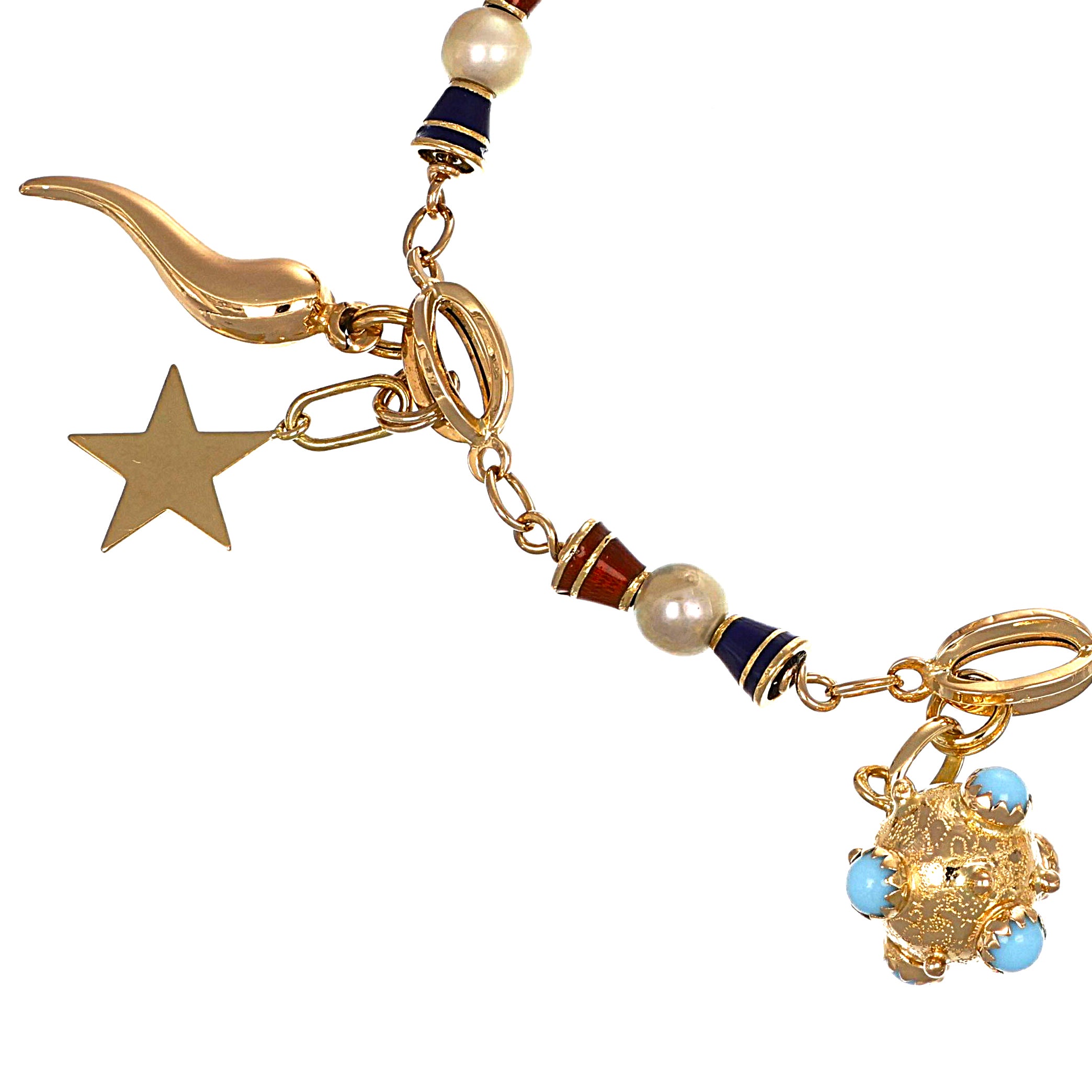 Bracciale - 18 carati Oro giallo - 1.50ct. tw. Turchese - Perla