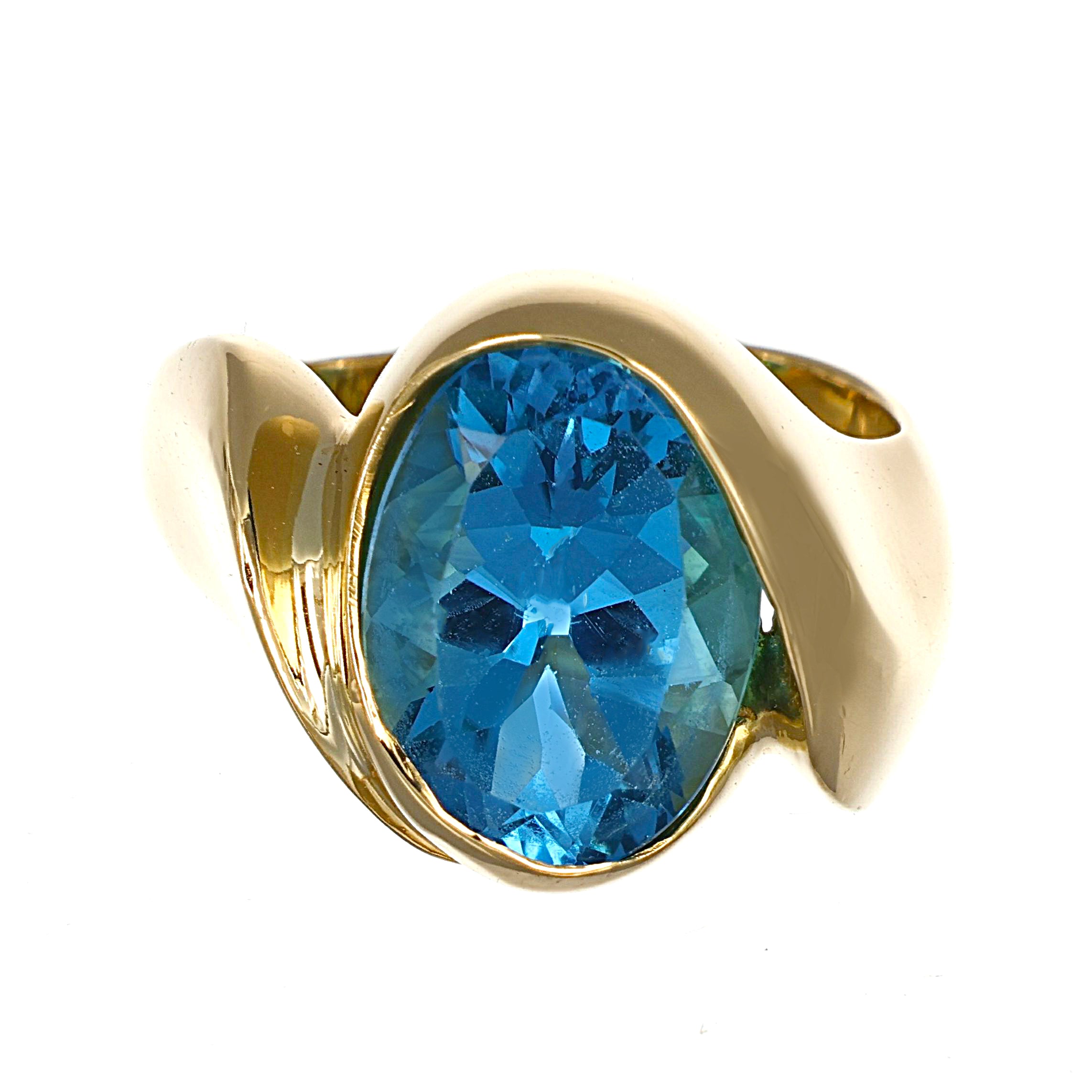 Anello - 18 carati Oro giallo - 4.00ct. tw. Topazio