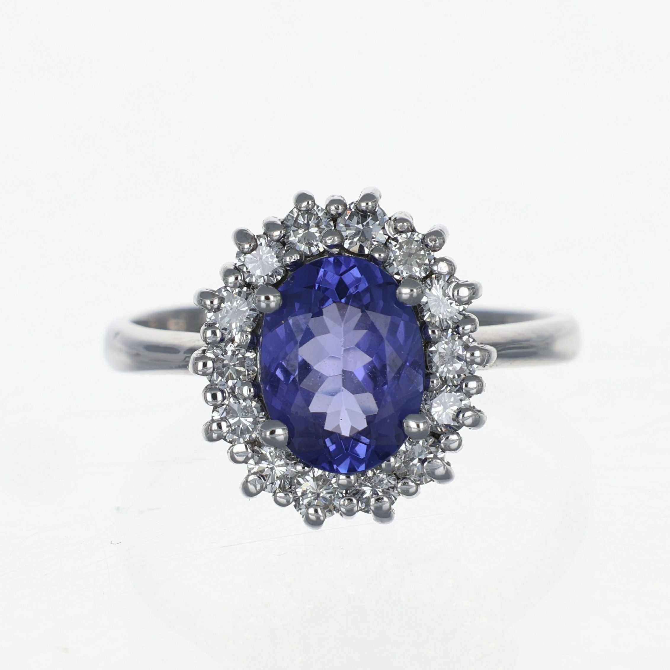 Anello - 18 carati Oro bianco - 2.49ct. tw. Tanzanite - Diamante