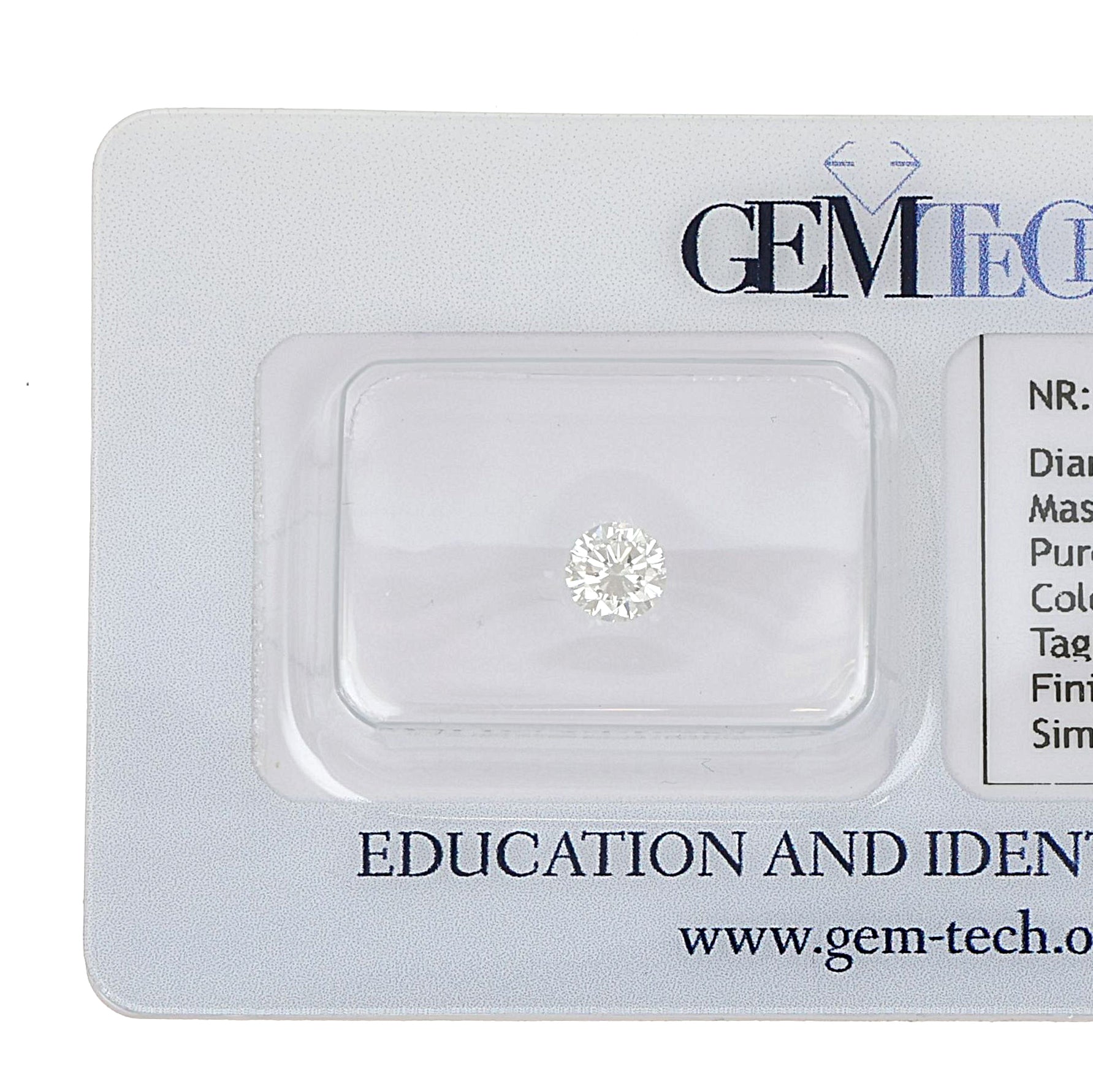 1 pcs Diamante (Naturale) - 0.28 ct - Rotondo - H - VVS2 - GEM-TECH Istituto Gemmologico