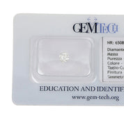 1 pcs Diamante (Naturale) - 0.35 ct - Rotondo - F - VVS1 - GEM-TECH Istituto Gemmologico