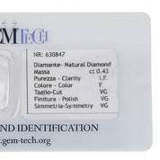 Diamante (Naturale) - 0.43 ct - Rotondo - Istituto Gemmologico Italiano (IGI)